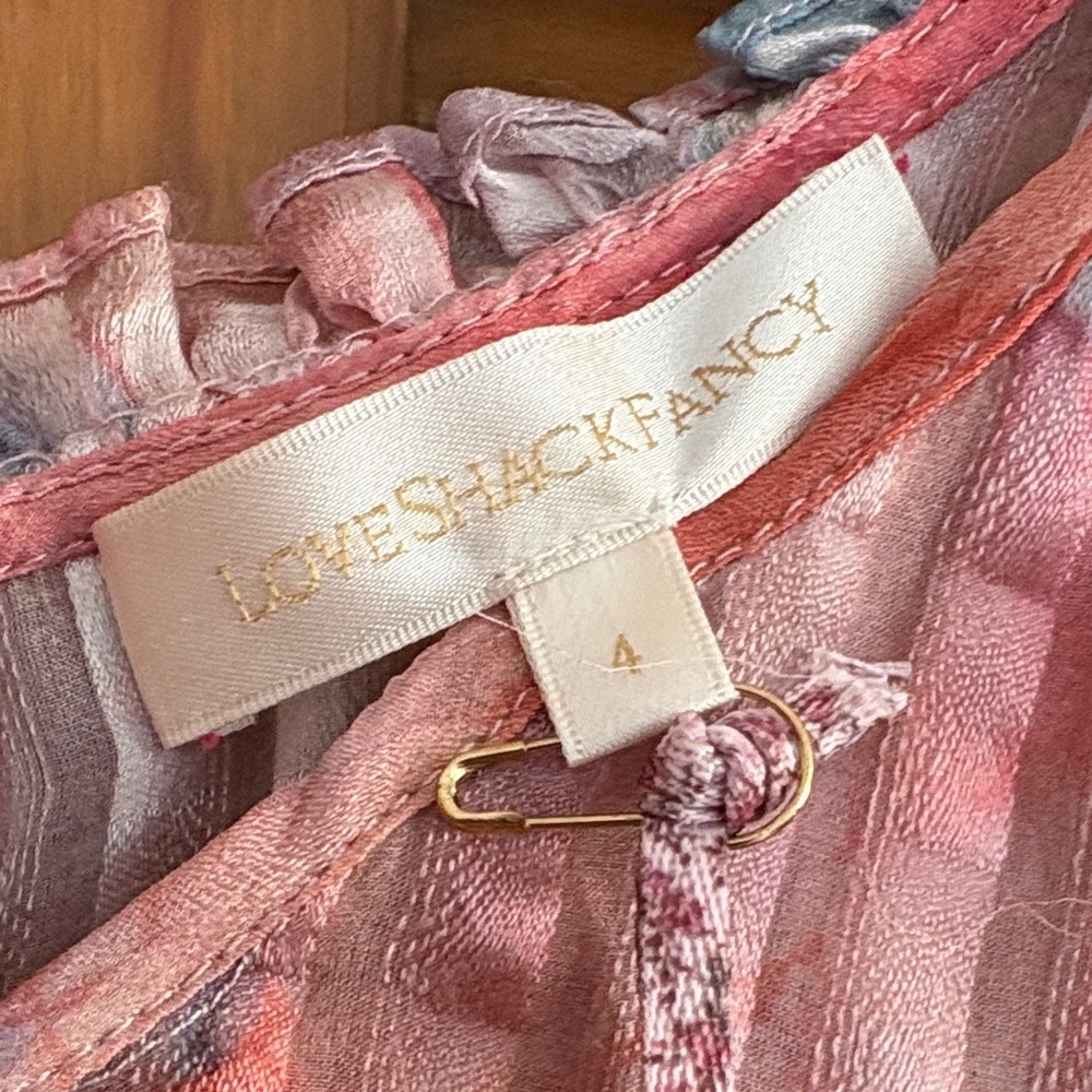 LoveShackFancy Pink Multi Ruffled Mini Dress - Picture 2 of 9